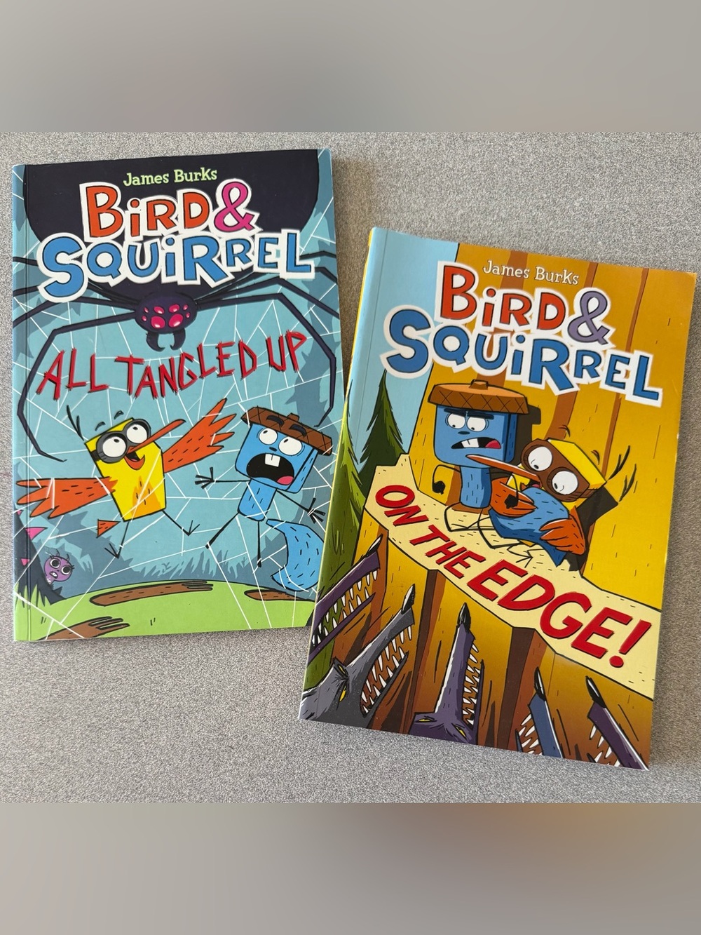 Scholastic Bird & Squirrel Picture Books - Yellow & Blue Covers